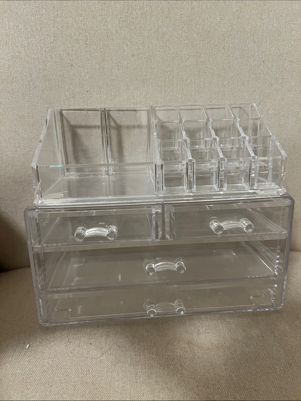 2 Piece Clear Acrylic Makeup Organizer